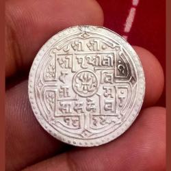 NEPAL Old Silver ONE MOHUR **SCARE Coinage** High Collectable Grade.