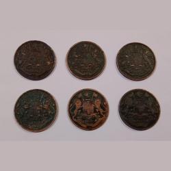 Alternative view of British India One Quarter Anna "EAST INDIA COMPANY" Year 1835 DIE VARIETY 3 SETS Total 6 Coins THICK AND THIN LEGENDS BALLOON VARIETY **VERY SCARE** Used Conditions.