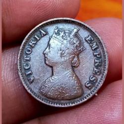 Alternative view of British India 1/2 PICE Year 1898 VICTORIA EMPRESS **SCARE** High Collectable Grade.