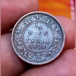British India 1/2 PICE Year 1898 VICTORIA EMPRESS **SCARE** High Collectable Grade.