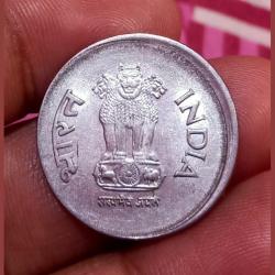 Alternative view of One Rupee Old Corn Theme Year 2004 Hyderabad Mint SHIFTING Error **RARE** Collectable Grade.