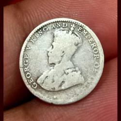 Alternative view of CEYLON Silver 10 CENTS Year 1913 King GEORGE-V **RARE** Collectable Grade.