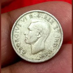 Alternative view of CANADA Silver 10 CENTS Year 1941 King GEORGE-VI in Collectable Grade.