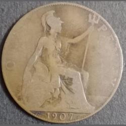 England ,Edward One Penny, 1907 ( # Sku 1907 )