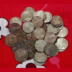 Alternative view of 2 Rupees Cu/Ni Year 1995 Calcutta Mint Lot of 25 Coins. UNC Conditions with Original Mint Luster