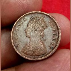 Alternative view of British India 1/2 Pice Year 1895 Victoria Empress in High Collectable Grade.