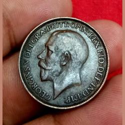 Alternative view of GREAT BRITAIN 1/2 PENNY Year 1925 King GEORGE-V in High Collectable Grade.