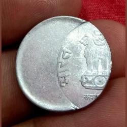 Alternative view of One Rupee Fss Major OFF CENTER Error in Collectable Grade.