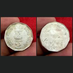 2 Rupees Cu/Ni UNIFACE Error One Side Blank Another Side Printed in Collectable Grade.