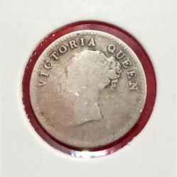 Alternative view of British India Silver 2 Annas EAST INDIA COMPANY 1841 CONTINUOUS LEGEND **VERY RARE** Collectable