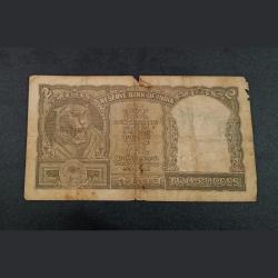 Alternative view of 2 Rupees Old Big FAFRA Issue P.C BHATTACHARYA Half Tiger 🐯 OLIVE GREEN **RARE** Collectable Grade.