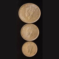 Alternative view of series King George Vl 3 different 1940 Bombay Mint original guarantee excellent conditio