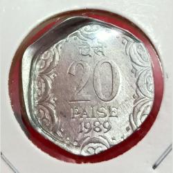 20 Paisa Aluminium 1989 Die Cap Error Rare Unc Grade.