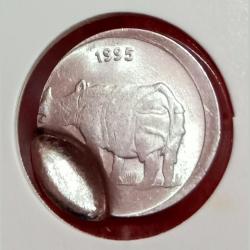 25 Paisa Fss 1995 Major Indent With Shifting Error In Aunc Grade.