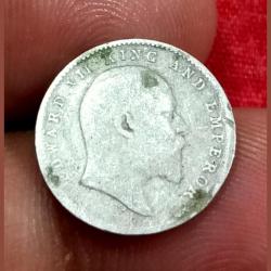 Alternative view of British India Silver 2 ANNA'S 1907 King EDWARD-VII in Collectable Grade.