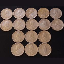 Alternative view of 16 DIFFERENT YEARS HALF ruppee DATES DETAILS:- 1916/17/1918/19/21/22/23/24/25/26/28/