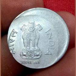 Alternative view of One Rupee Old Fss Corn Theme VERTICAL OFF CENTER Error in High Collectable Grade.