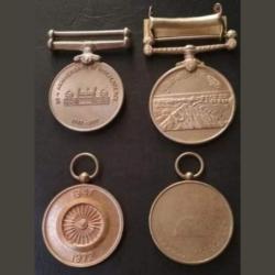 Police Medals 4 Piece Set Metal All Nickel Excellent Condition