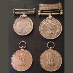Alternative view of Police Medals 4 Piece Set Metal All Nickel Excellent Condition