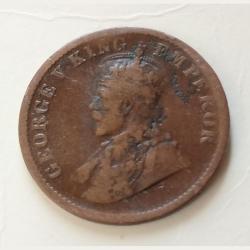 BRITESH INDIA KING AND EMPEROR GEORGE V DENOMINATION ONE QUARTER ANNA YEAR 1911 weak condition