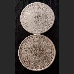 Alternative view of 1912 & 1914 half ruppes scare date