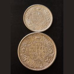 Alternative view of 1939 rare 2 piece s 1/2₹&1/4₹