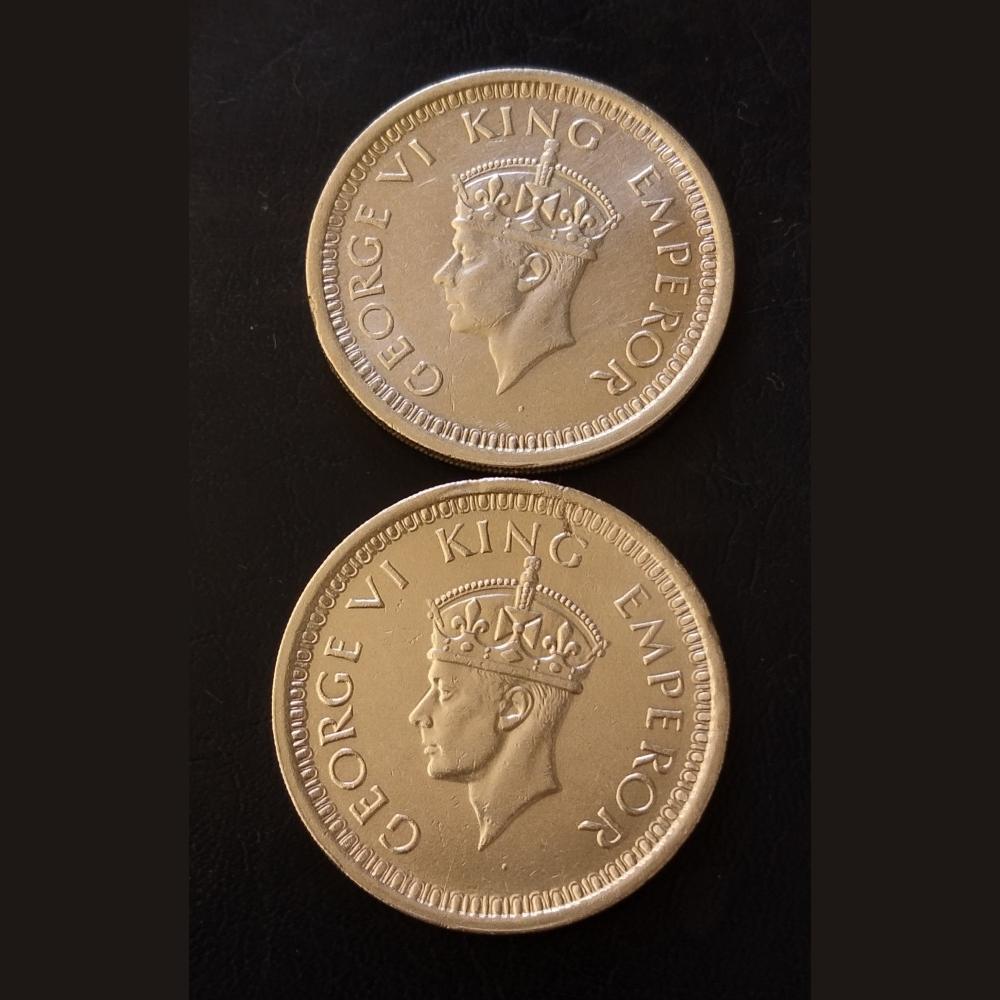 Lahore MINT KINGGEORGE Vl 2 DIFFERENT 1945/44 RUPPES 1 - Image 2