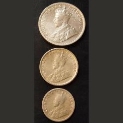 Geroge V 1ruppe 1/2 ruppes and 1/4 ruppes all three sameyer