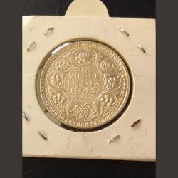 Alternative view of king george VI ruppee 1942 weight 11.6 gm original gauarantee excellent condition