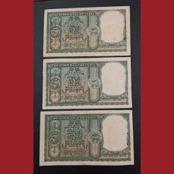 Alternative view of 5 Rupees Old Big FAFRA Issue Signature P.C BHATTACHARYA Lot 3 Notes **VERY SCARE** High Grades.