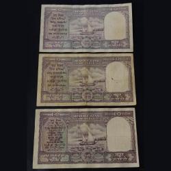 Alternative view of 10 ruppes big size 3 different signature