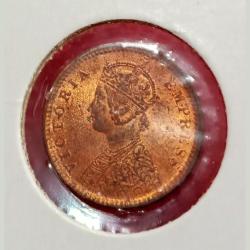 Alternative view of British India 1/12 ANNA Year 1897 VICTORIA EMPRESS **V.SCARE** RED-UNC Grade.