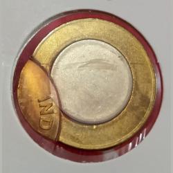 Alternative view of 10 Rupees COMMEMORATIVE Issue "TATYA TOPE " Major OFF CENTER Error **V.RARE** UNC Grade.