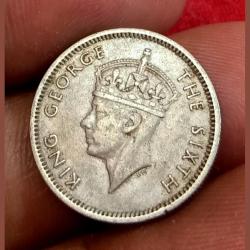 Alternative view of COMMISSIONERS OF CURRENCY 10 CENTS Year 1950 King GEORGE-VI **SCARE** High Grade.
