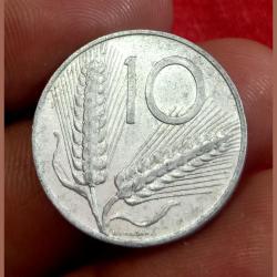 ITALIAN 10 LIRE Aluminium Wheat/Plow Coin Year 1956 in High Collectable Grade.