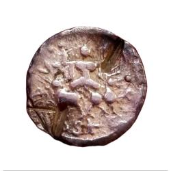 Alternative view of Independent Kingdoms TRIPURA Silver Rupee VIJAYA MANIKYA Dated SK 1479 "ARDHANARISAVRA" Type **EXTREMELY RARE** Collectable Grade.