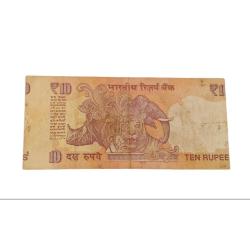Alternative view of 10 Rupees Previous Gandhi Series Signature RAGHU RAM RAJAN Year 2016 Telescopic Serial Numbers "00" Prefix SHIFTING Error **RARE** Used Condition.