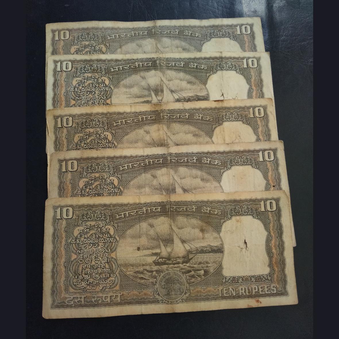 S Jagganath Signature Rare Black Boat Reserve Bank Of India ₹ 10 Lowest Price 5 PCS - Image 2