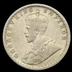 Alternative view of Rare Half Rupee 1930 Coin of George V Calcutta Mint British India Silver Coin #NH0897
