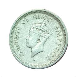 Alternative view of British India Silver 1/4 Rupee Year 194(5) LARGE "5" Bombay Mint **V. SCARE** Collectable Grade.