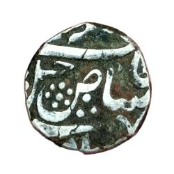 Alternative view of BARODA STATE Silver 1/2 Rupee Dated 1270 Sword 🗡️ Coin **SCARE** Collectable Grade.