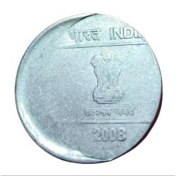 Alternative view of 5 Rupees Fss WAVE 🌊 Series 2008 OFF CENTER Error in Collectable Grade.