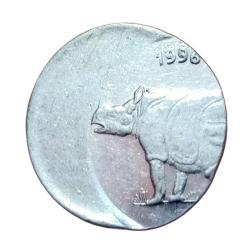 25 Paisa Fss RHINO 🦏 Series Year 1996 OFF CENTER Error **RARE** High Grade.