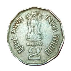 Alternative view of 2 Rupees Cu/Ni SHIVAJI Year 1999 Hyderabad Mint MULTIPLE DIE CRACKS Error **RARE** Collectable Grade