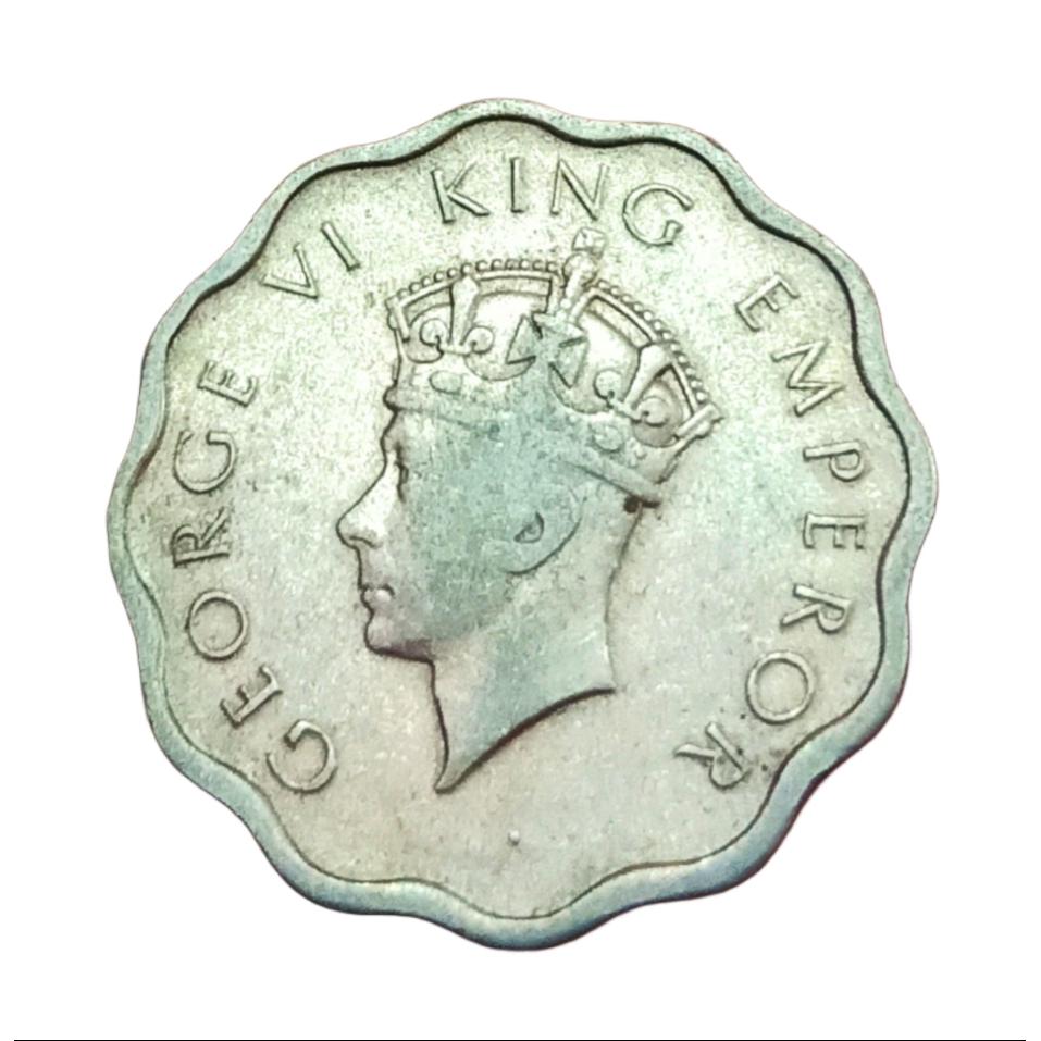 British India ONE ANNA Cu/Ni KEY DATE Year 1938 King GEORGE-VI **RARE** High Grade. - Image 2