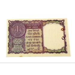 Alternative view of One Rupee Year 1957 L.K JHA "Y" Prefix & "B" Insert **EX-RARE** Crisp UNC Except Stains, Pin holes