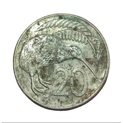 NEW ZEALAND Cu/Ni 20 CENTS Year 1981 Queen ELIZABETH-II **SCARE** Collectable Grade.