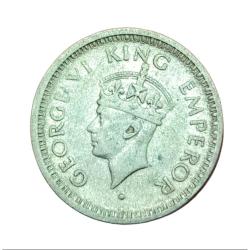 Alternative view of British India Silver 1/4 Rupee Year 1945 King GEORGE-VI in Collectable Grade.