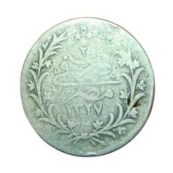 Alternative view of EGYPT Silver 10 QIRSH W=13g Dated AH 1327, RY-2 ABDUL HAMID-II **SCARE** Used Condition.