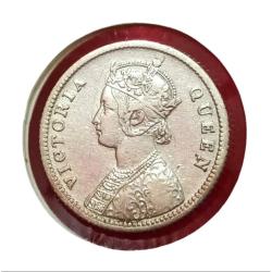Alternative view of British India Silver 1/2 Rupee KEY Year 1876 QUEEN VICTORIA **RARE** High Collectable Grade.